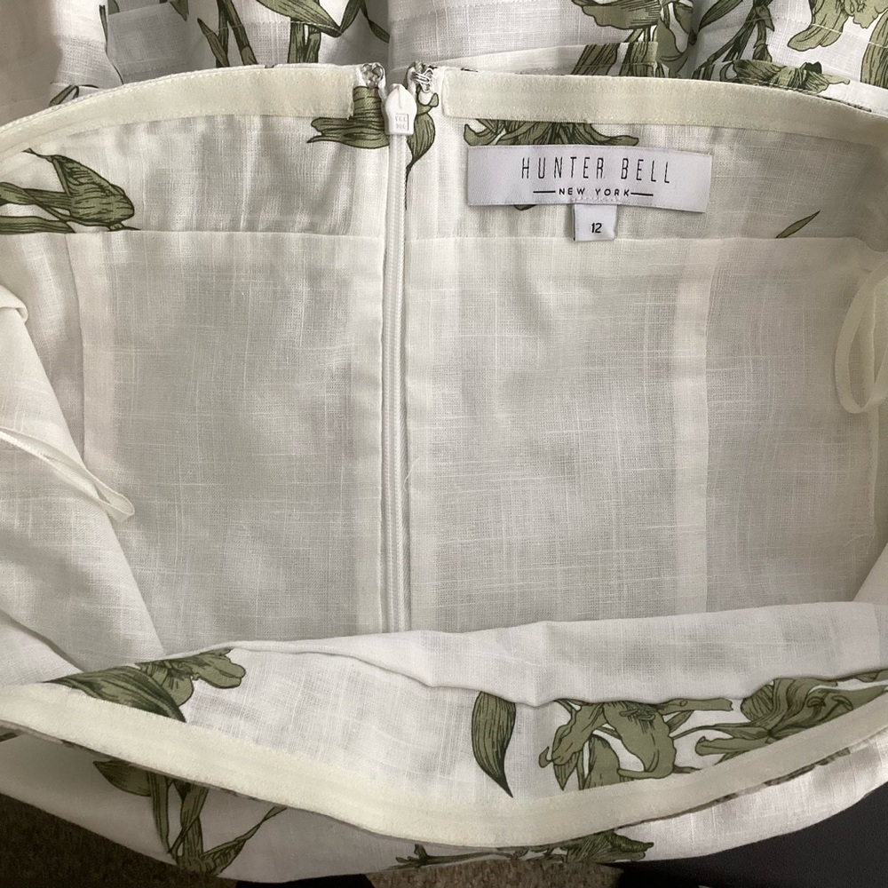 Hunter Bell Vera Top Green Lily Pattern EUC Sz 12 - Picture 8 of 10